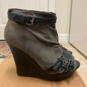 Belted Wedge Booties